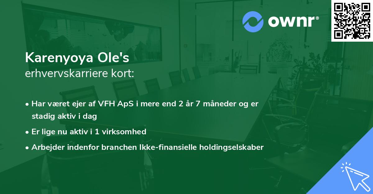 Karenyoya Ole's erhvervskarriere kort