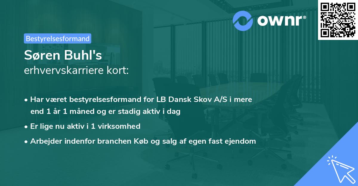 Søren Buhl's erhvervskarriere kort