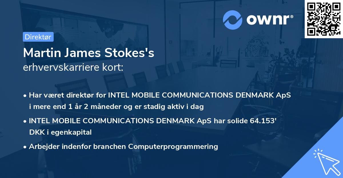 Martin James Stokes's erhvervskarriere kort