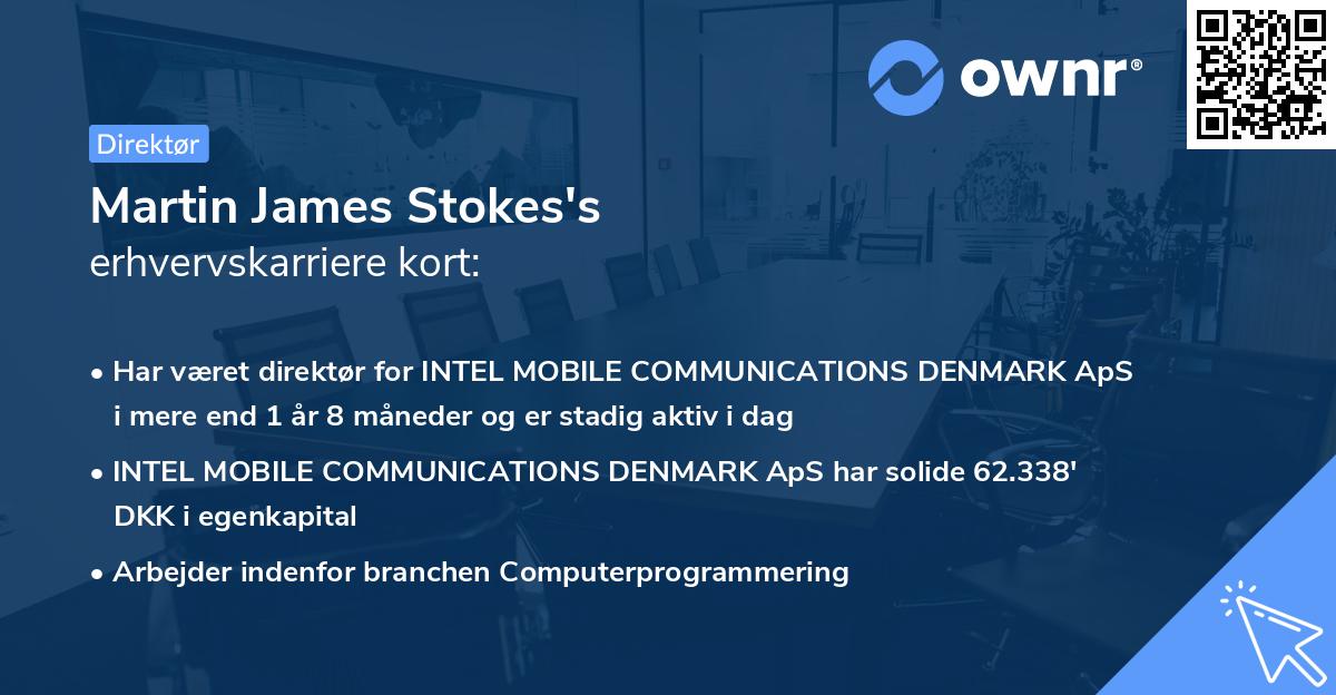 Martin James Stokes's erhvervskarriere kort
