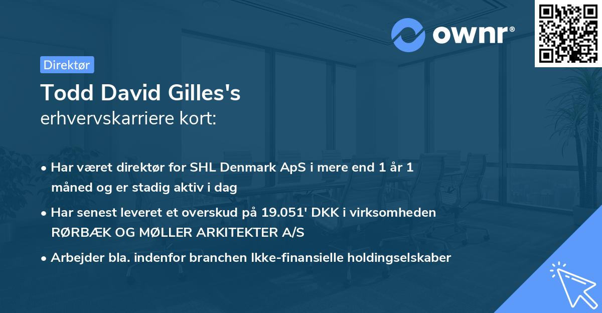 Todd David Gilles's erhvervskarriere kort
