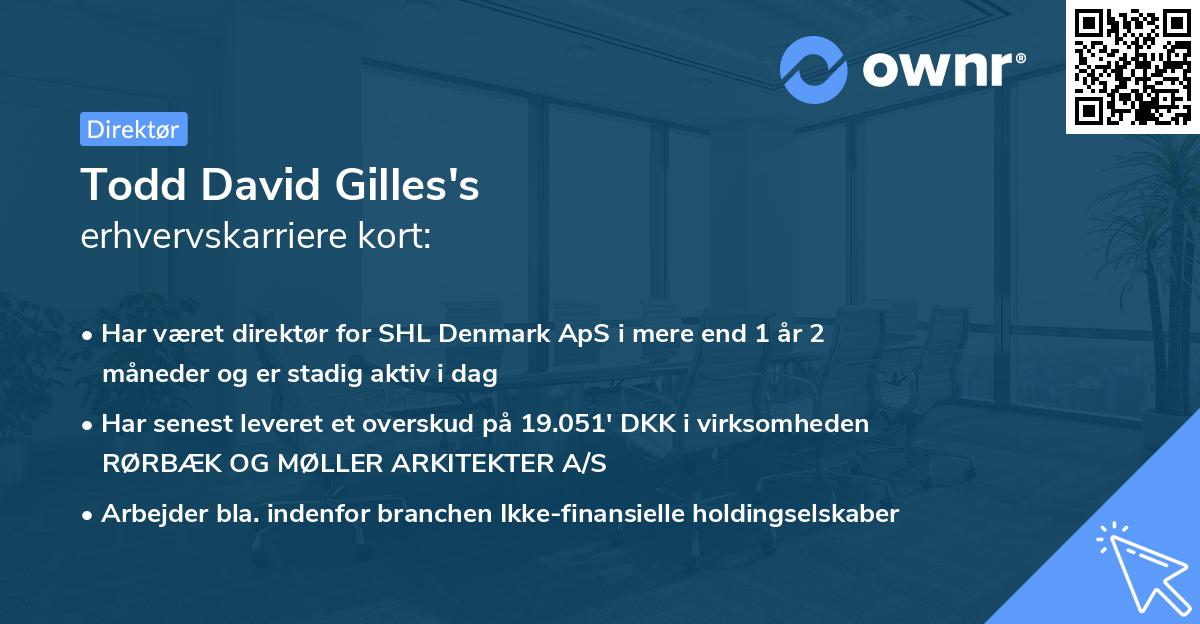 Todd David Gilles's erhvervskarriere kort