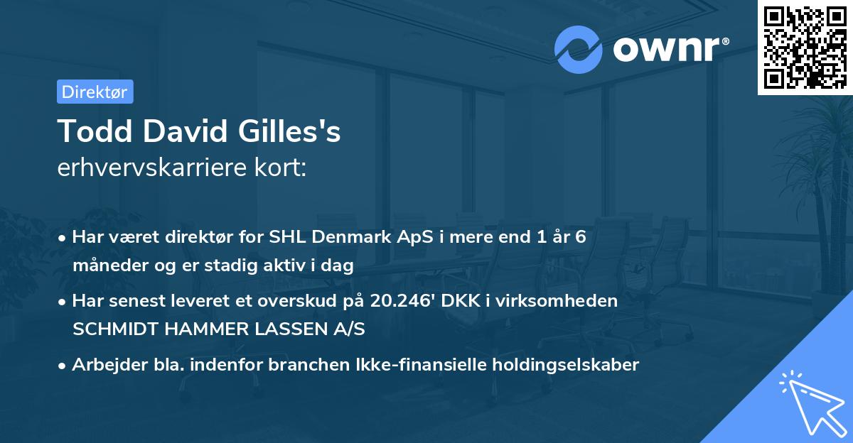 Todd David Gilles's erhvervskarriere kort