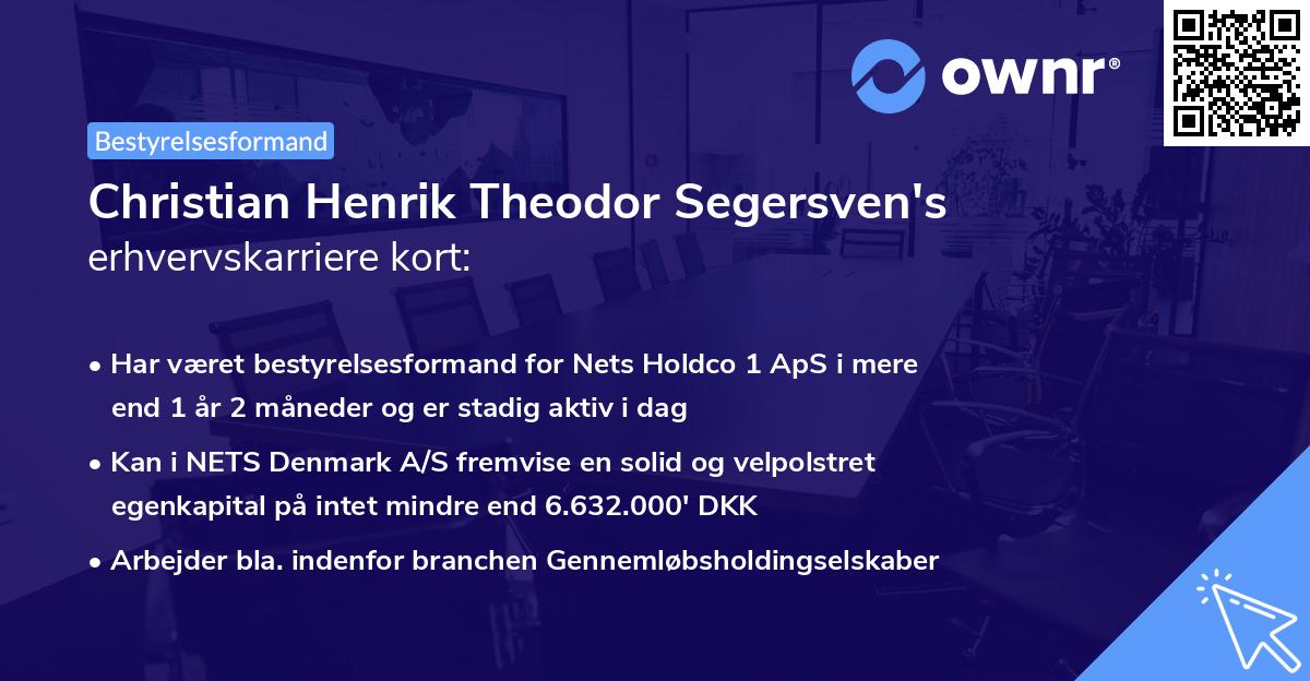 Christian Henrik Theodor Segersven's erhvervskarriere kort