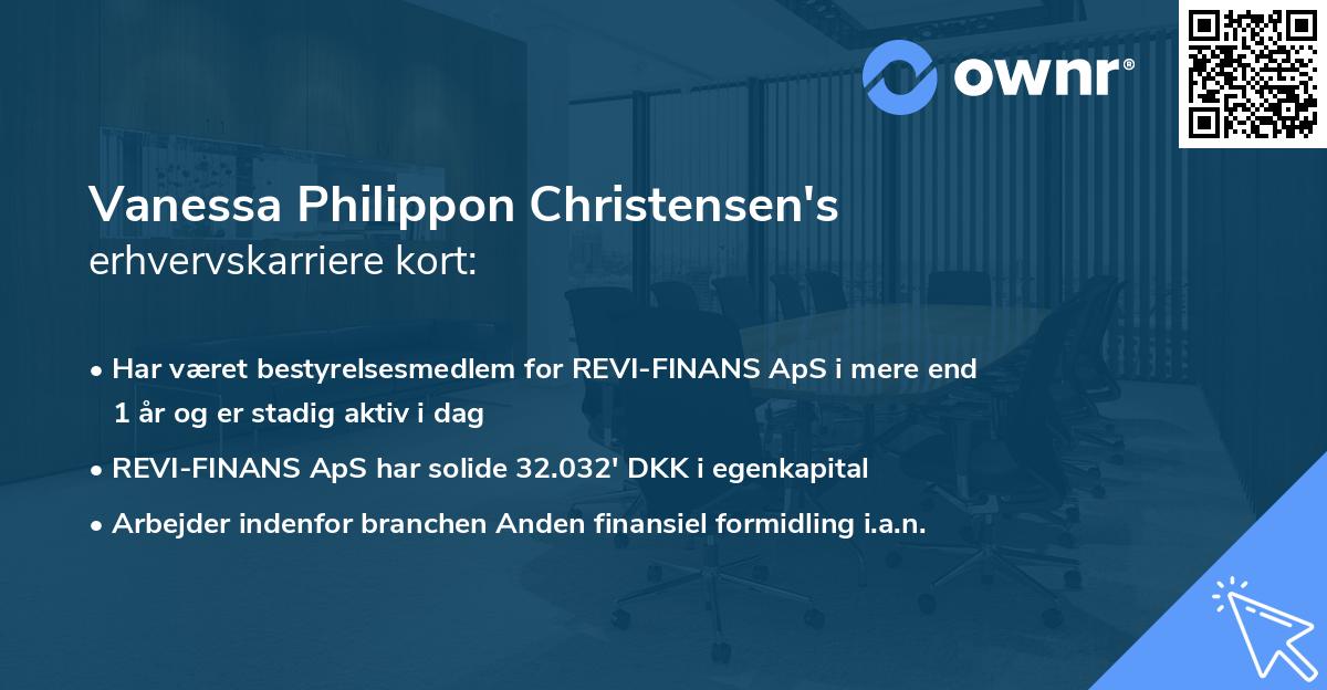 Vanessa Philippon Christensen's erhvervskarriere kort