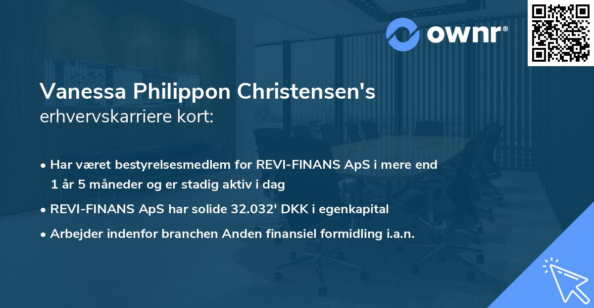 Vanessa Philippon Christensen's erhvervskarriere kort
