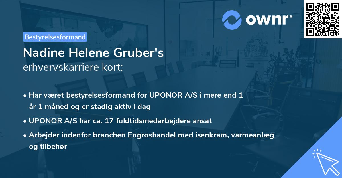 Nadine Helene Gruber's erhvervskarriere kort