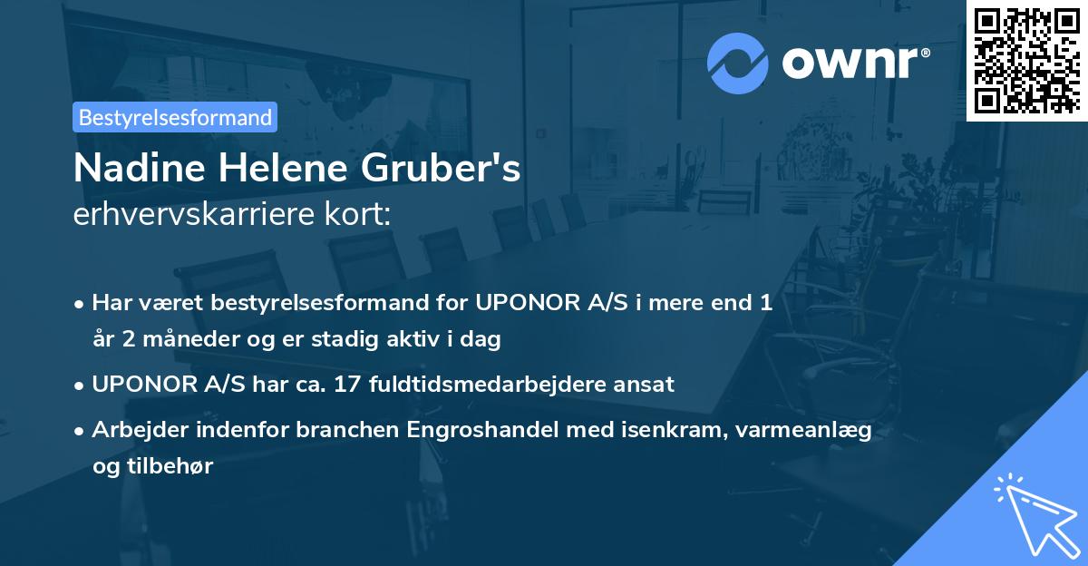 Nadine Helene Gruber's erhvervskarriere kort