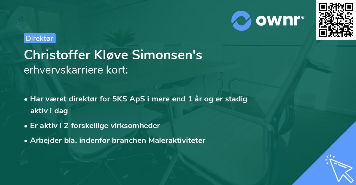 Christoffer Kløve Simonsen's erhvervskarriere kort