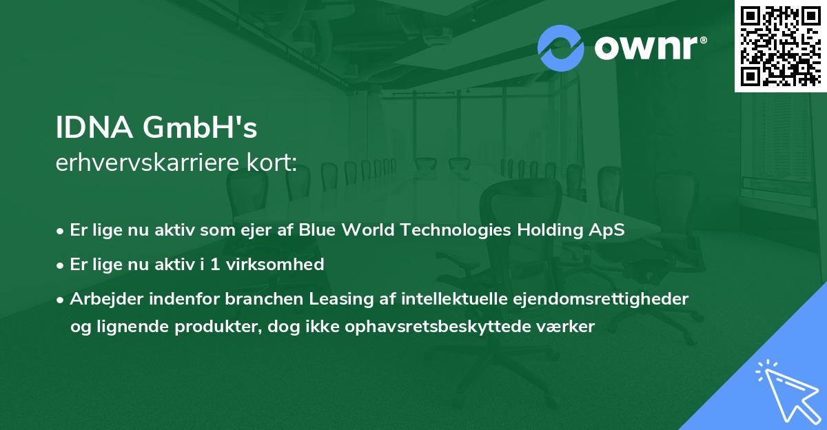 IDNA GmbH's erhvervskarriere kort