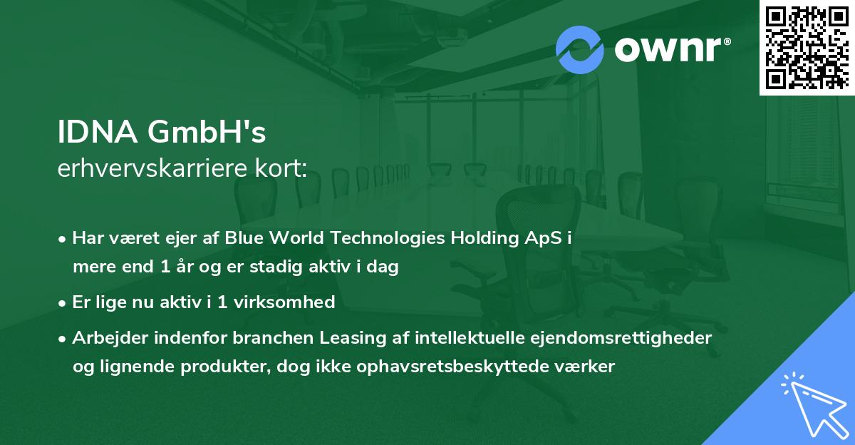 IDNA GmbH's erhvervskarriere kort