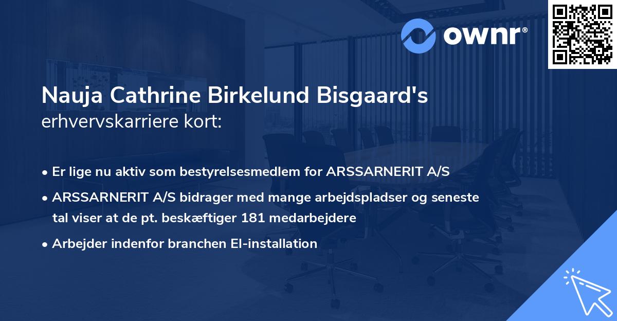 Nauja Cathrine Birkelund Bisgaard's erhvervskarriere kort