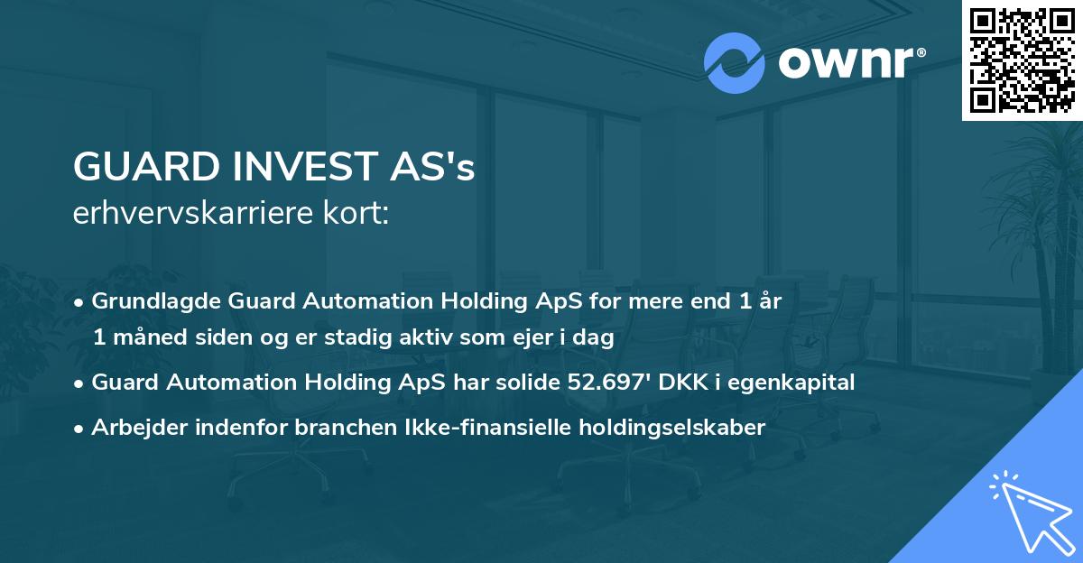 GUARD INVEST AS's erhvervskarriere kort