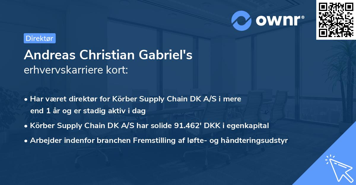 Andreas Christian Gabriel's erhvervskarriere kort