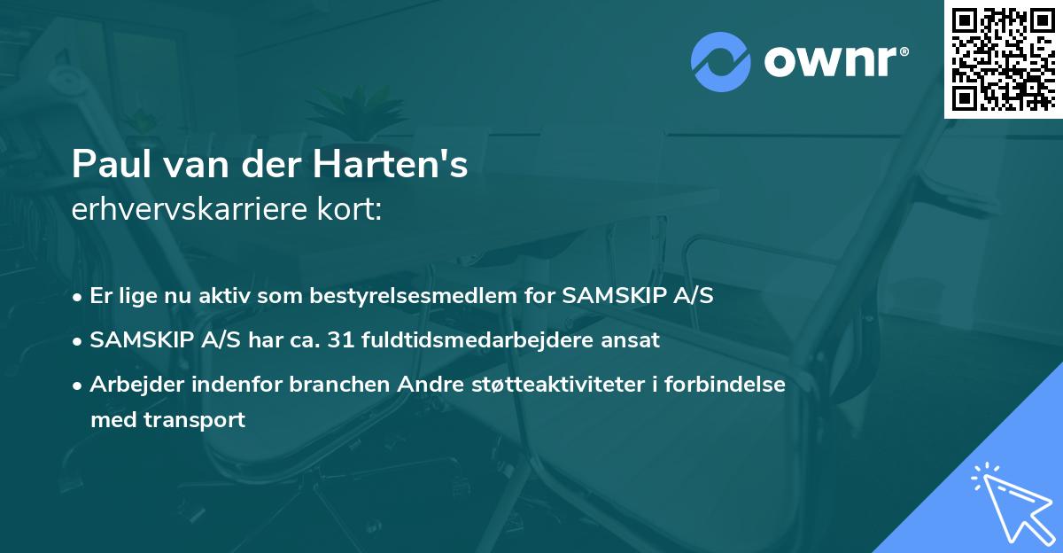 Paul van der Harten's erhvervskarriere kort