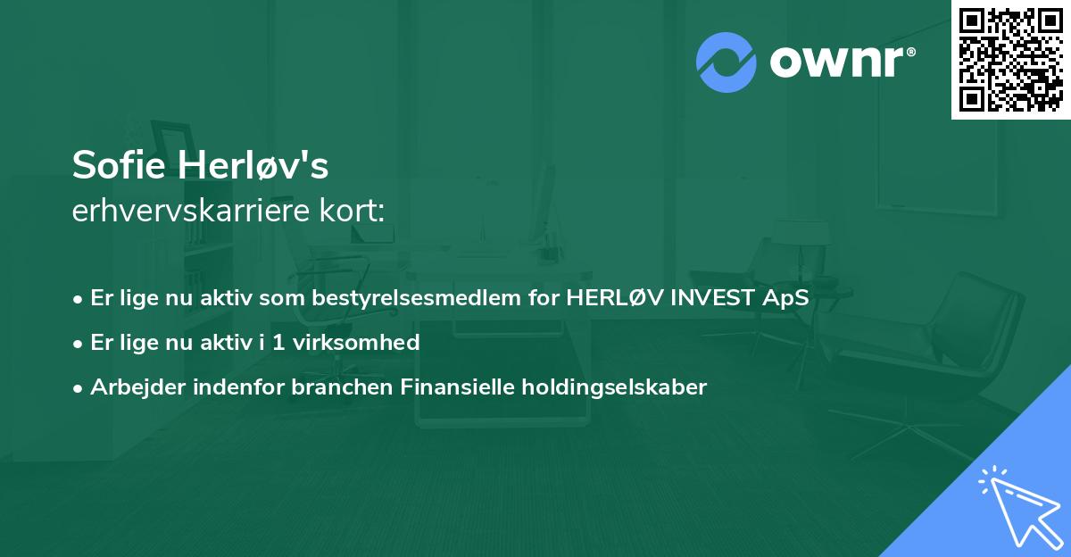 Sofie Herløv's erhvervskarriere kort