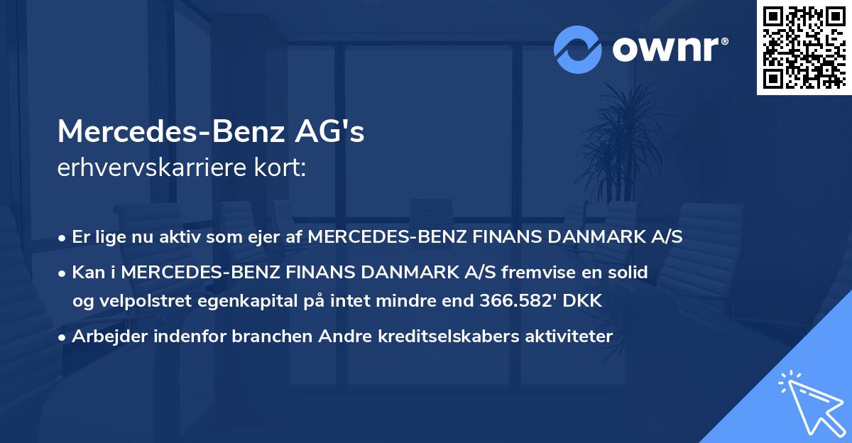 Mercedes-Benz AG's erhvervskarriere kort