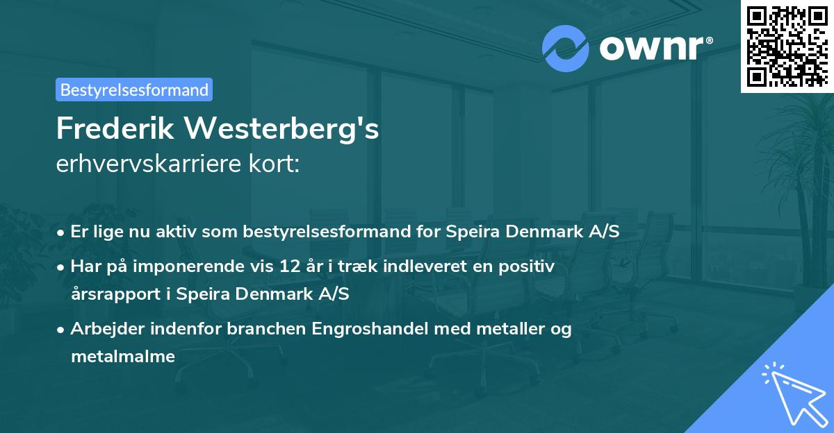 Frederik Westerberg's erhvervskarriere kort