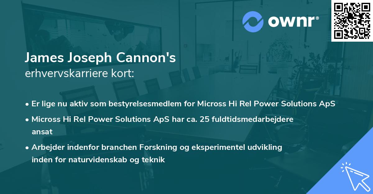James Joseph Cannon's erhvervskarriere kort