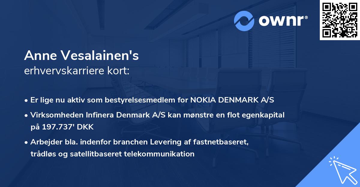 Anne Vesalainen's erhvervskarriere kort