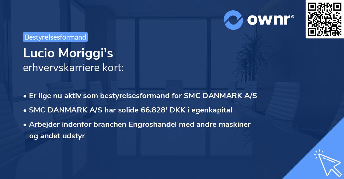 Lucio Moriggi's erhvervskarriere kort