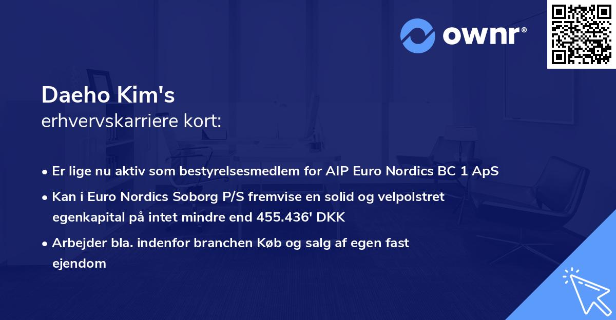 Daeho Kim's erhvervskarriere kort