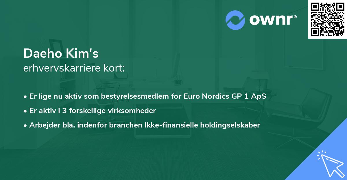 Daeho Kim's erhvervskarriere kort