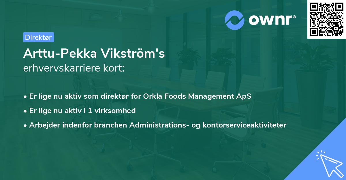 Arttu-Pekka Vikström's erhvervskarriere kort