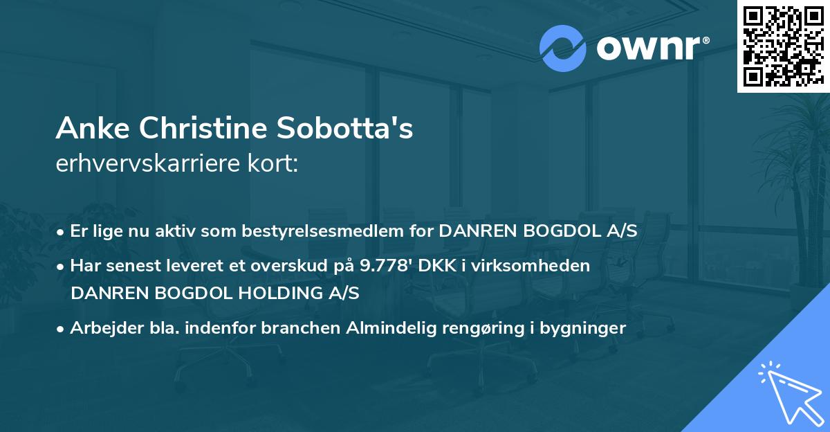 Anke Christine Sobotta's erhvervskarriere kort