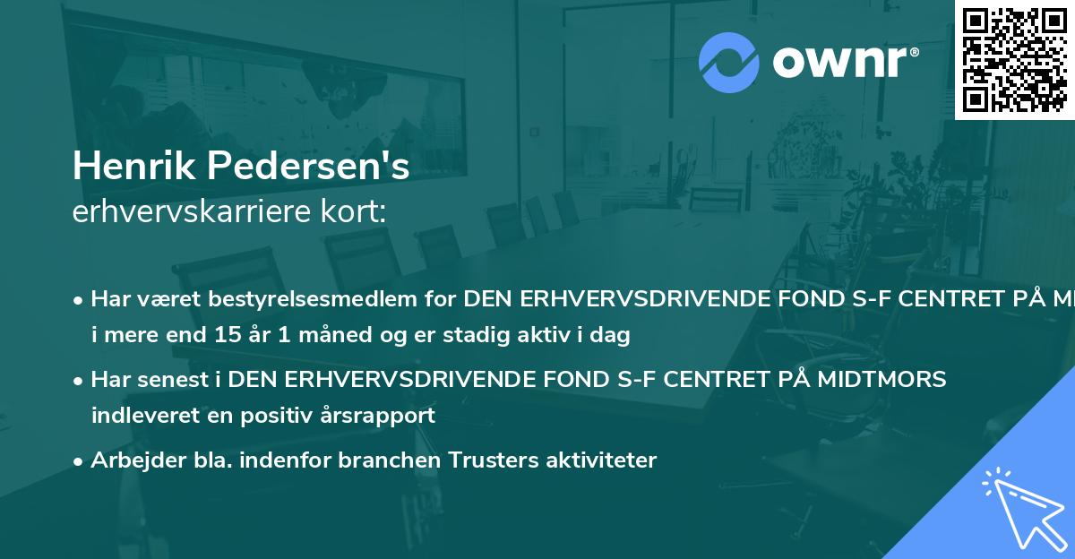 Henrik Pedersen's erhvervskarriere kort