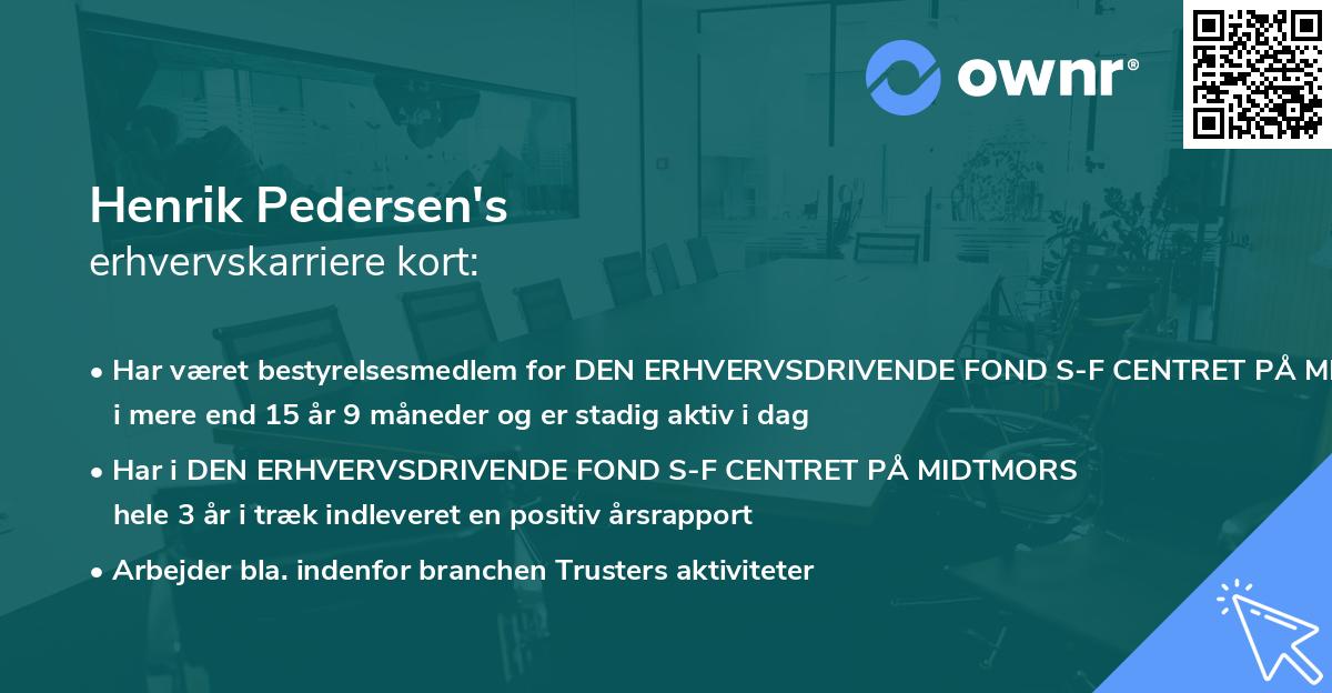 Henrik Pedersen's erhvervskarriere kort