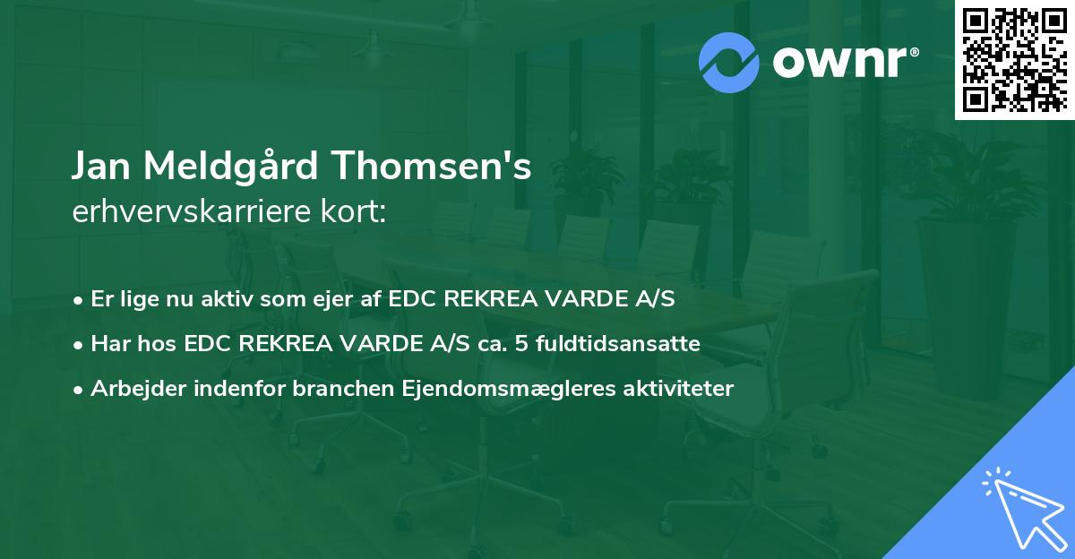 Jan Meldgård Thomsen's erhvervskarriere kort