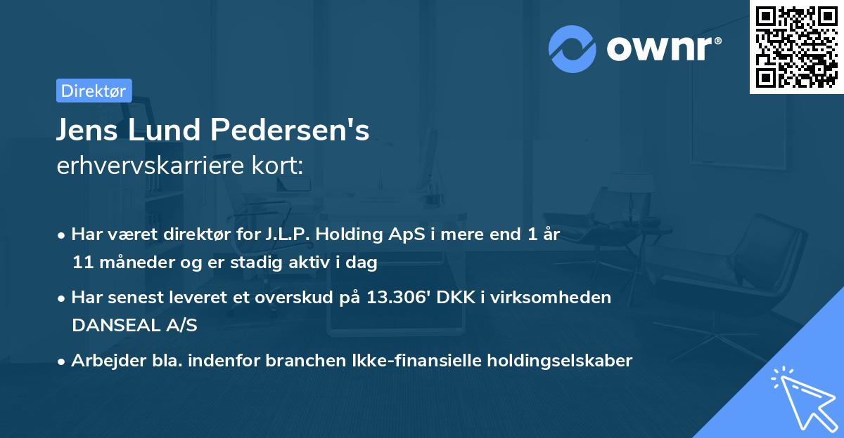 Jens Lund Pedersen's erhvervskarriere kort