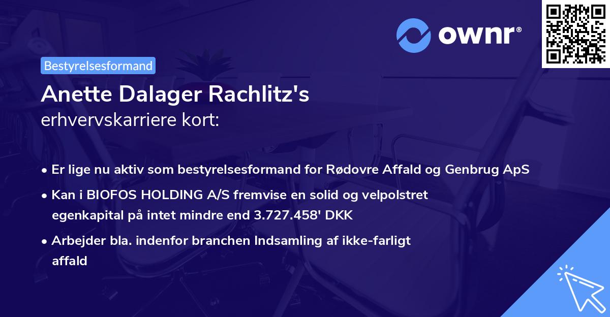 Anette Dalager Rachlitz's erhvervskarriere kort