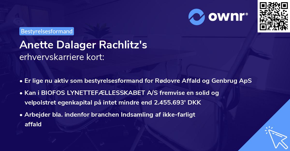 Anette Dalager Rachlitz's erhvervskarriere kort
