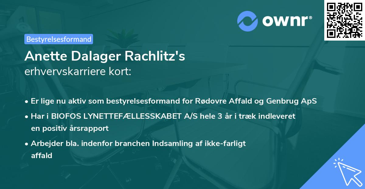 Anette Dalager Rachlitz's erhvervskarriere kort