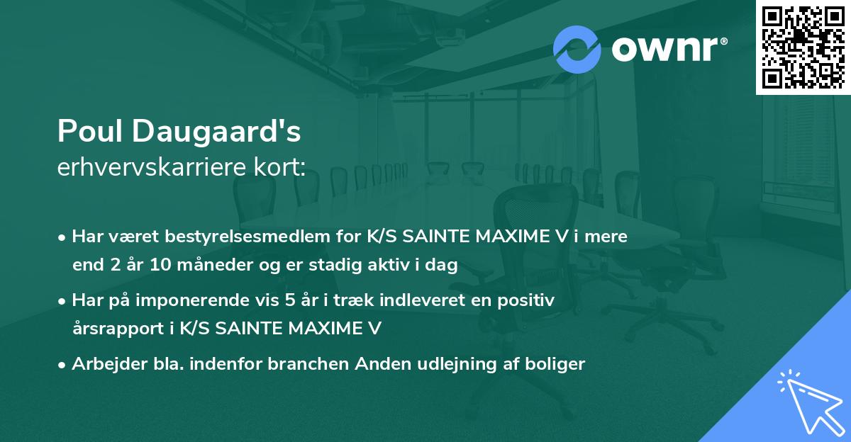 Poul Daugaard's erhvervskarriere kort