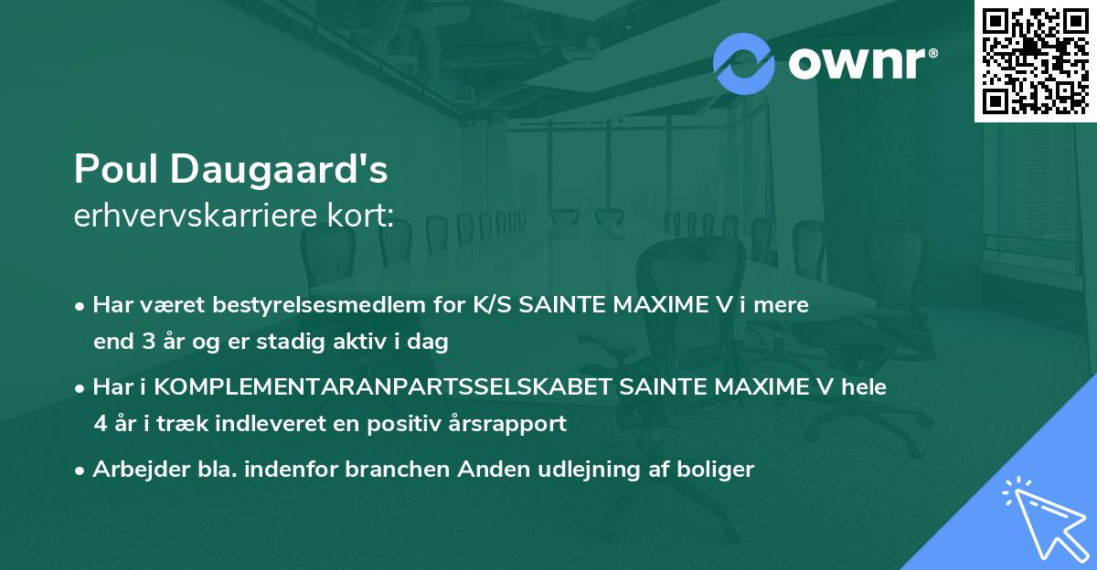 Poul Daugaard's erhvervskarriere kort
