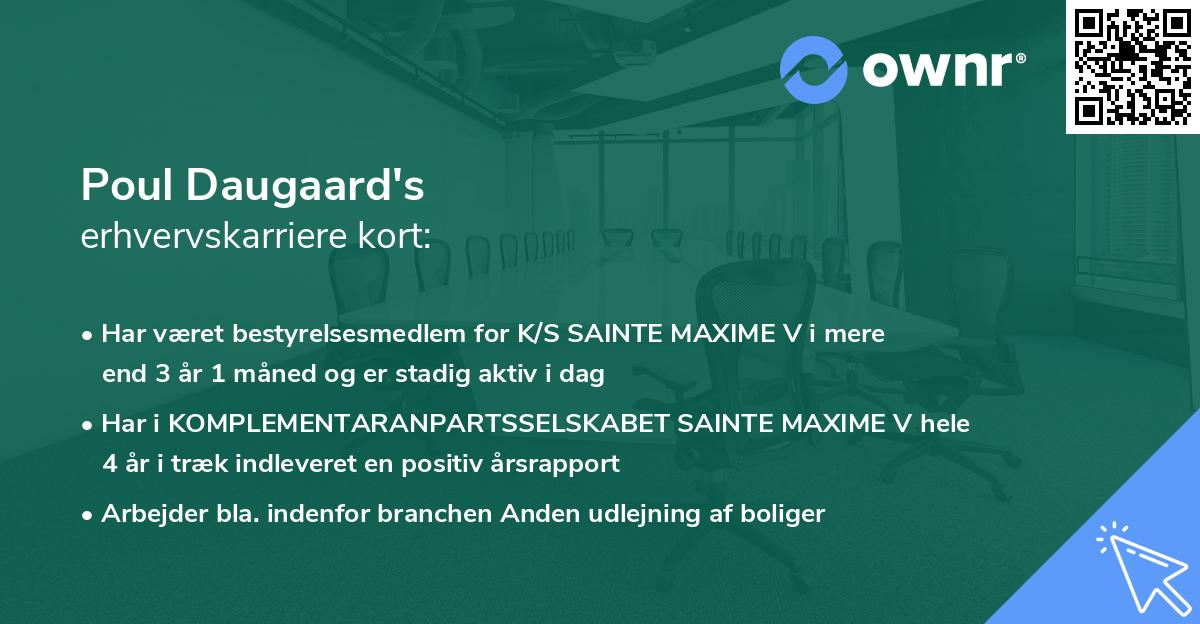Poul Daugaard's erhvervskarriere kort