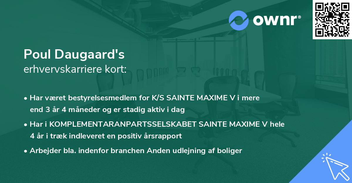 Poul Daugaard's erhvervskarriere kort