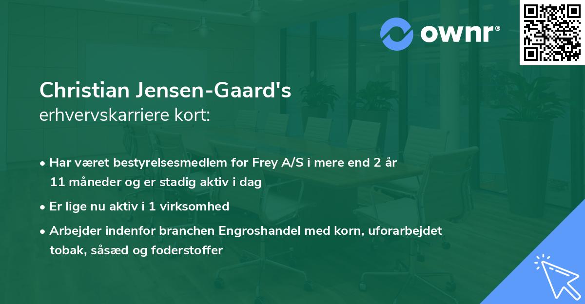 Christian Jensen-Gaard's erhvervskarriere kort