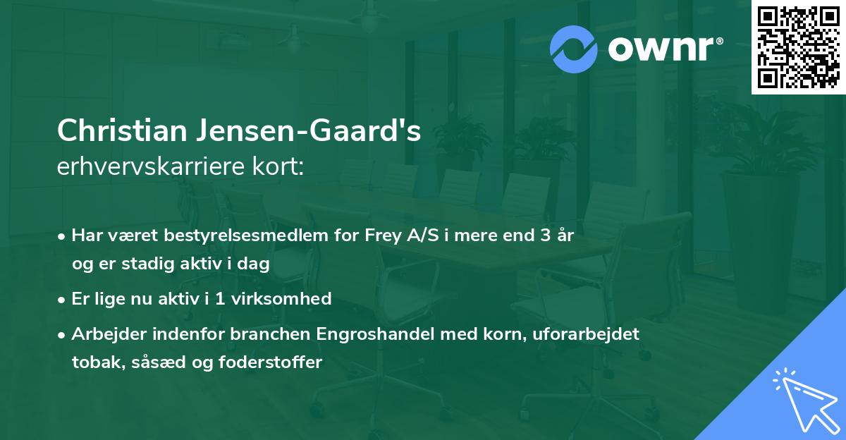 Christian Jensen-Gaard's erhvervskarriere kort