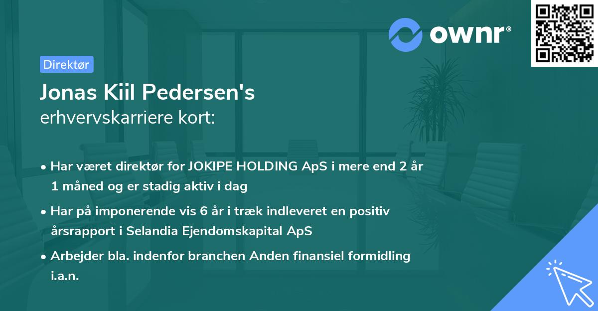 Jonas Kiil Pedersen's erhvervskarriere kort
