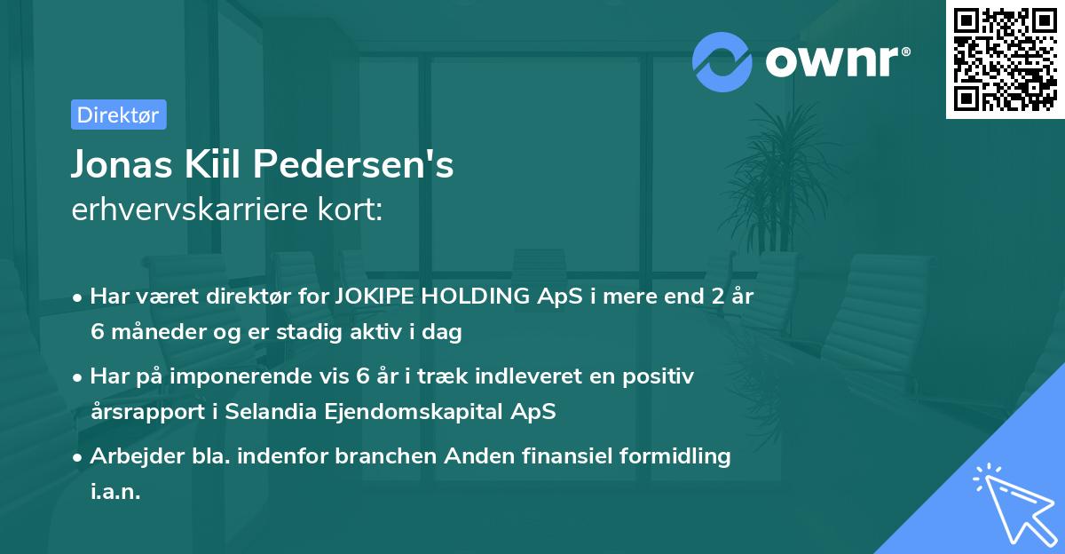 Jonas Kiil Pedersen's erhvervskarriere kort