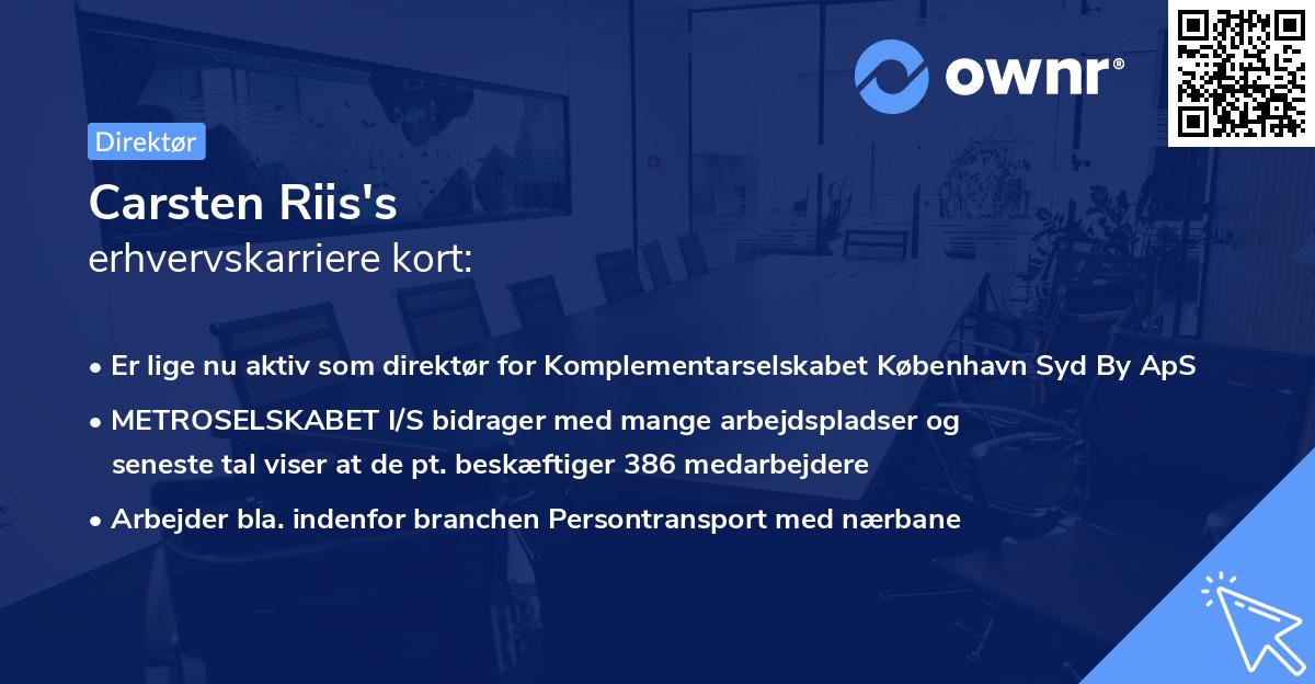 Carsten Riis's erhvervskarriere kort