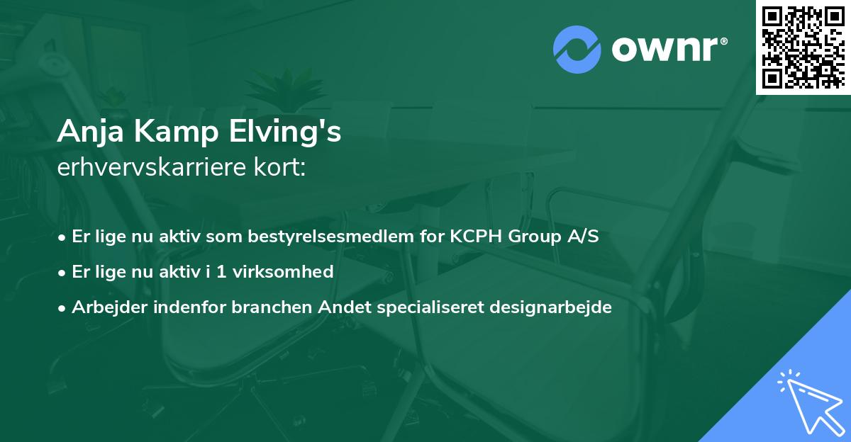 Anja Kamp Elving's erhvervskarriere kort