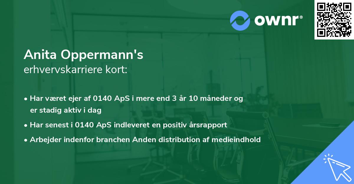 Anita Oppermann's erhvervskarriere kort