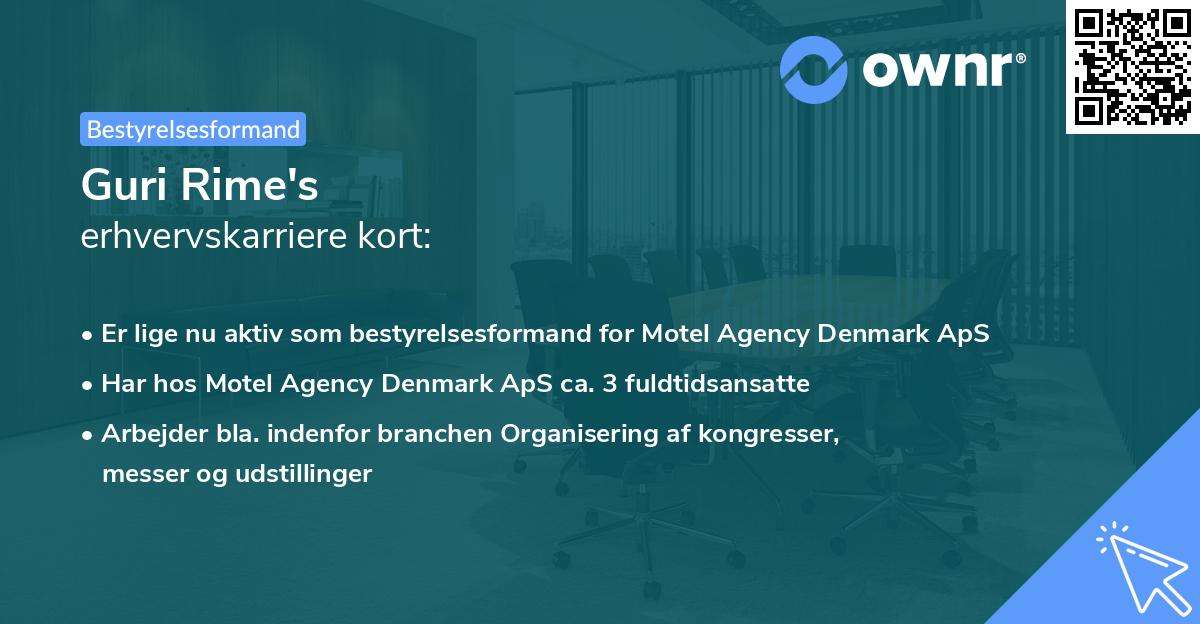 Guri Rime's erhvervskarriere kort