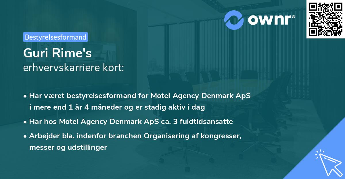 Guri Rime's erhvervskarriere kort