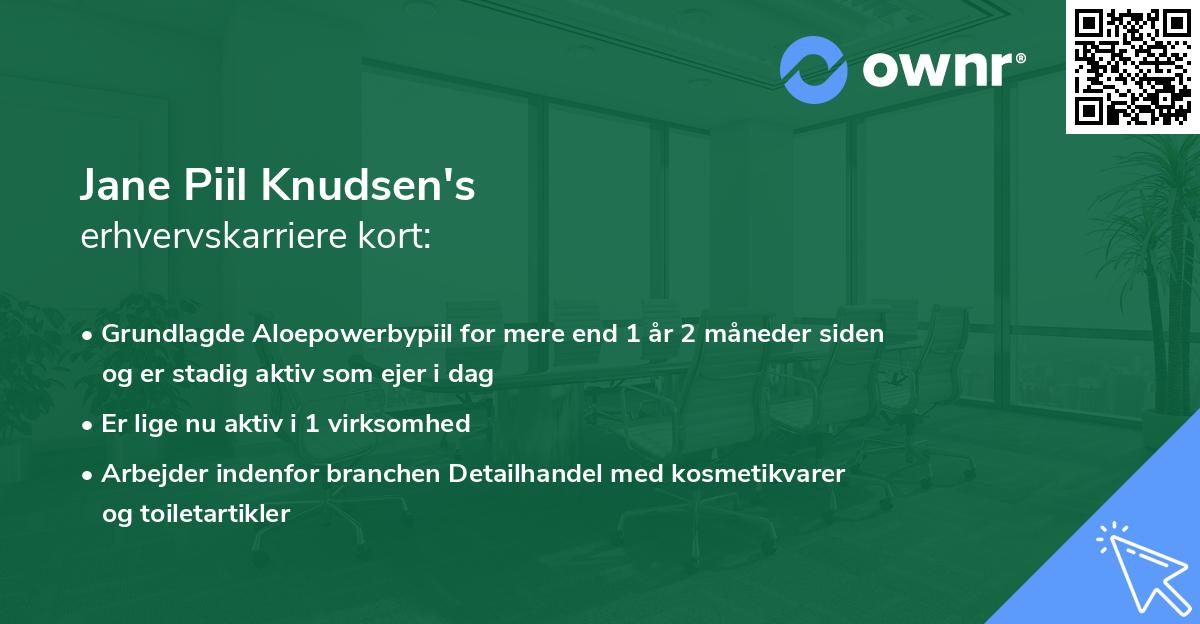 Jane Piil Knudsen's erhvervskarriere kort